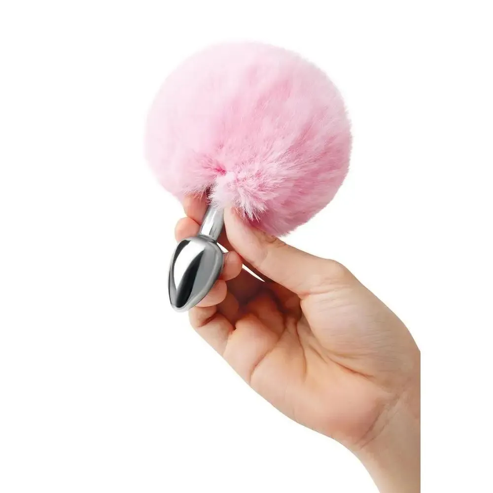 2.7 Inches Furry Tales Pink Bunny Tail Butt Plug