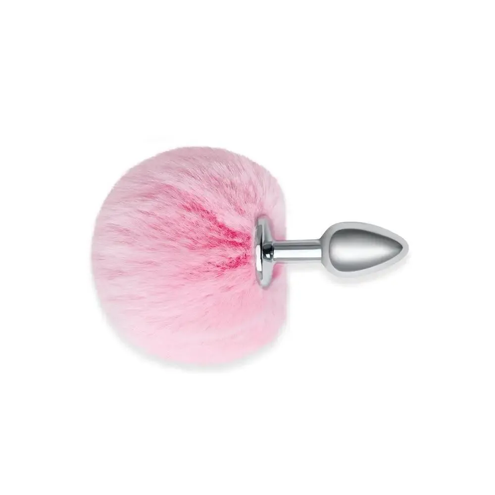 2.7 Inches Furry Tales Pink Bunny Tail Butt Plug