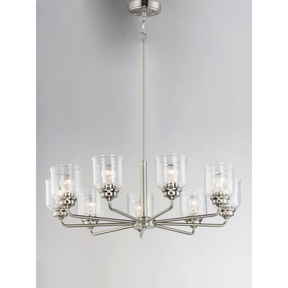 Acadia -32 in. 8 Lights Chandelier Satin Nickel Finish