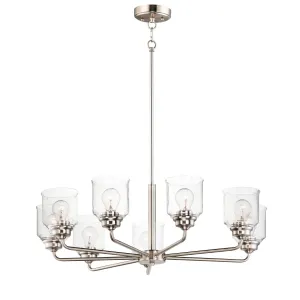 Acadia -32 in. 8 Lights Chandelier Satin Nickel Finish