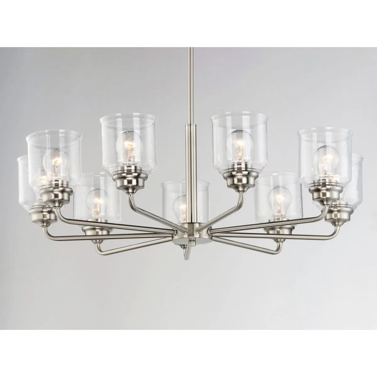 Acadia -32 in. 8 Lights Chandelier Satin Nickel Finish