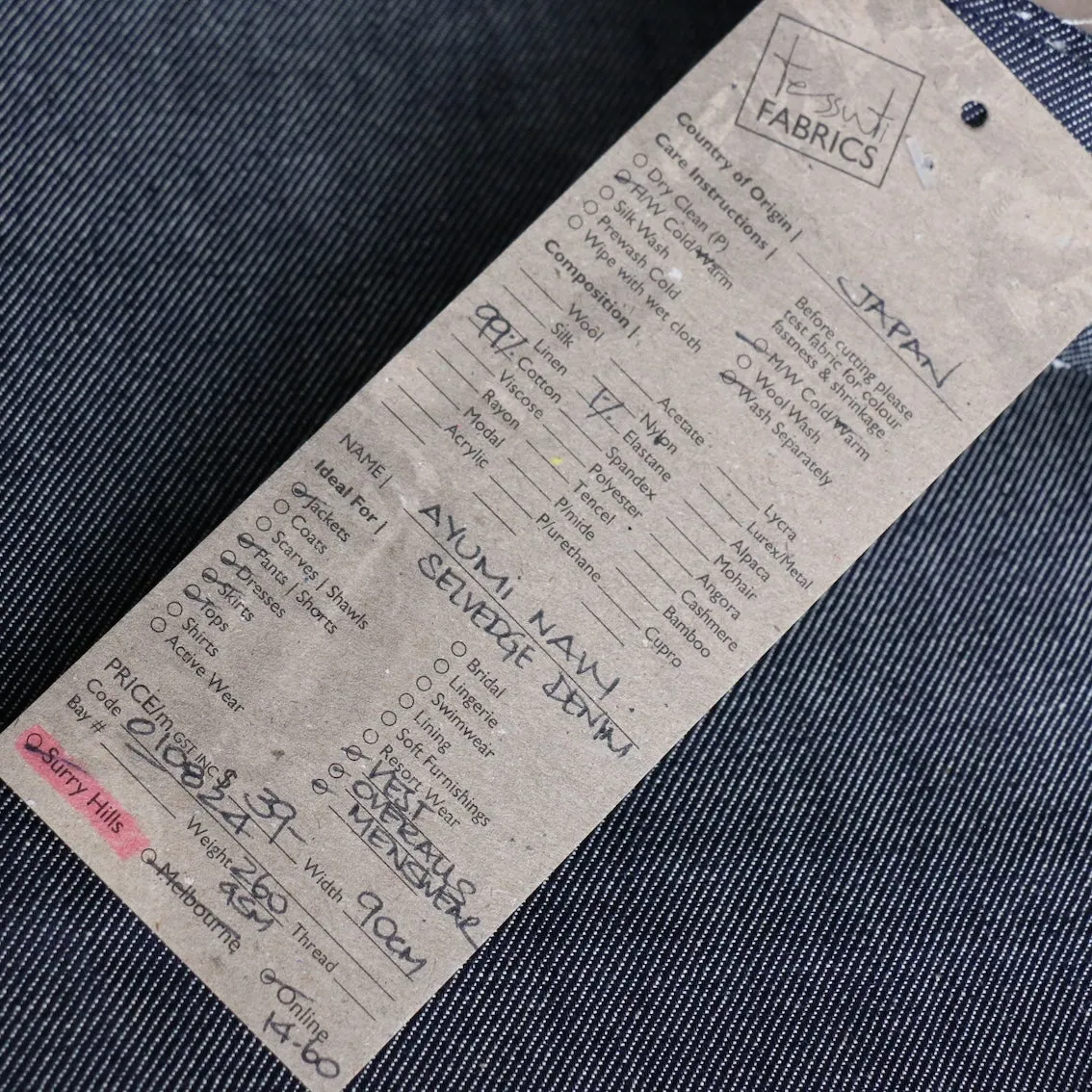 Auyumi Navy Selvedge Denim