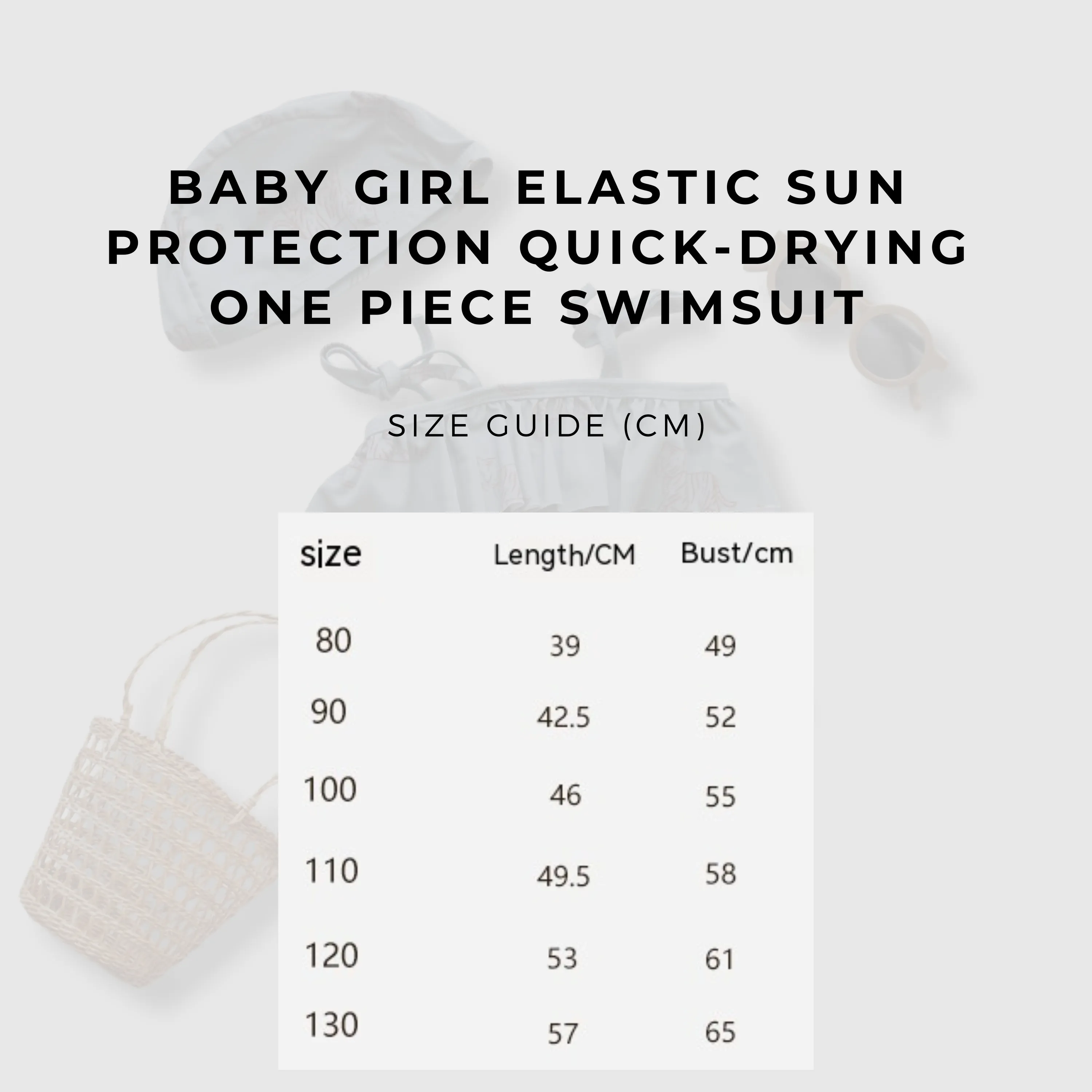 Baby Girl Elastic Sun Protection Quick-drying One Piece Swimsuit