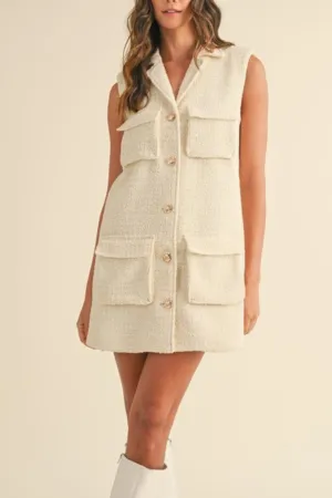 Boucle Collared Mini Dress