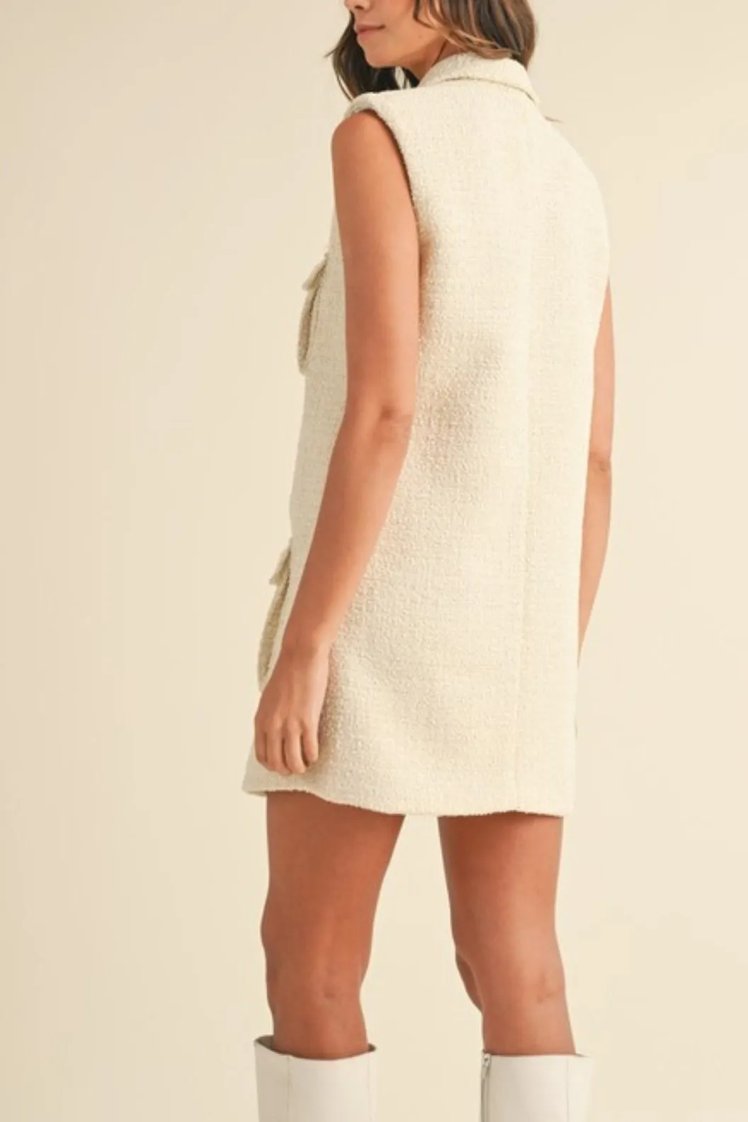 Boucle Collared Mini Dress