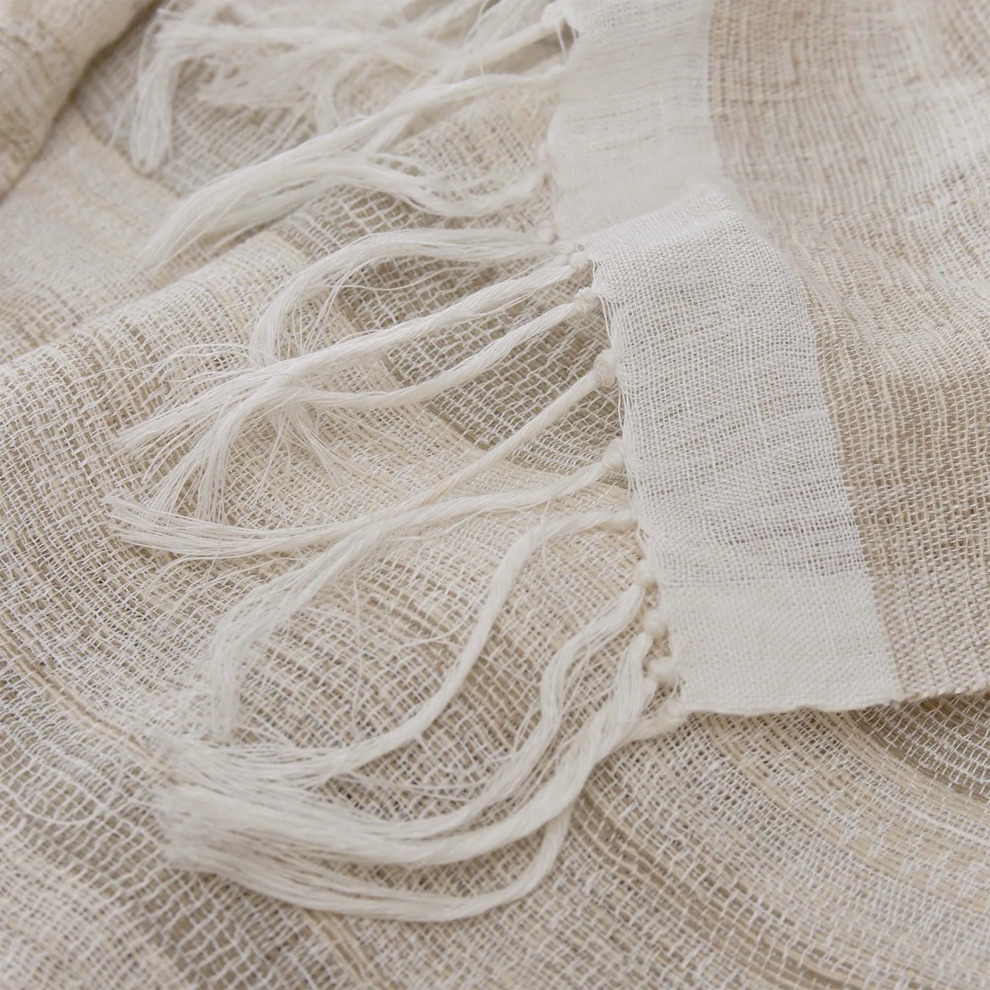 Bundi Linen Blanket [Clay/Cream]