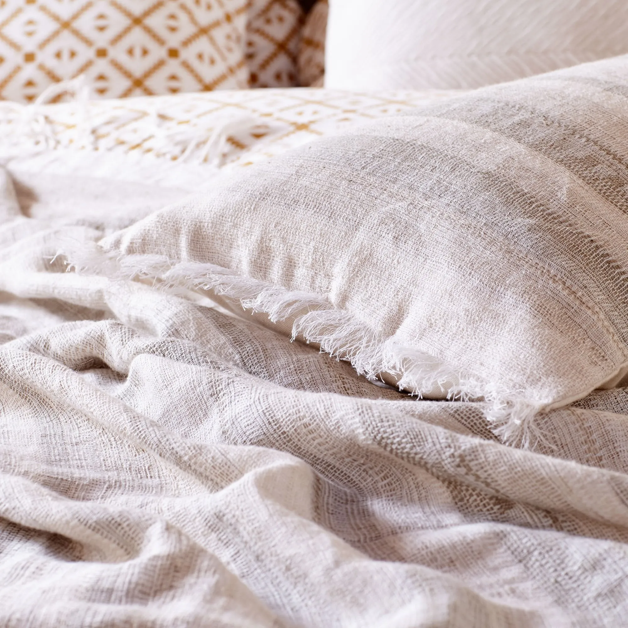 Bundi Linen Blanket [Clay/Cream]
