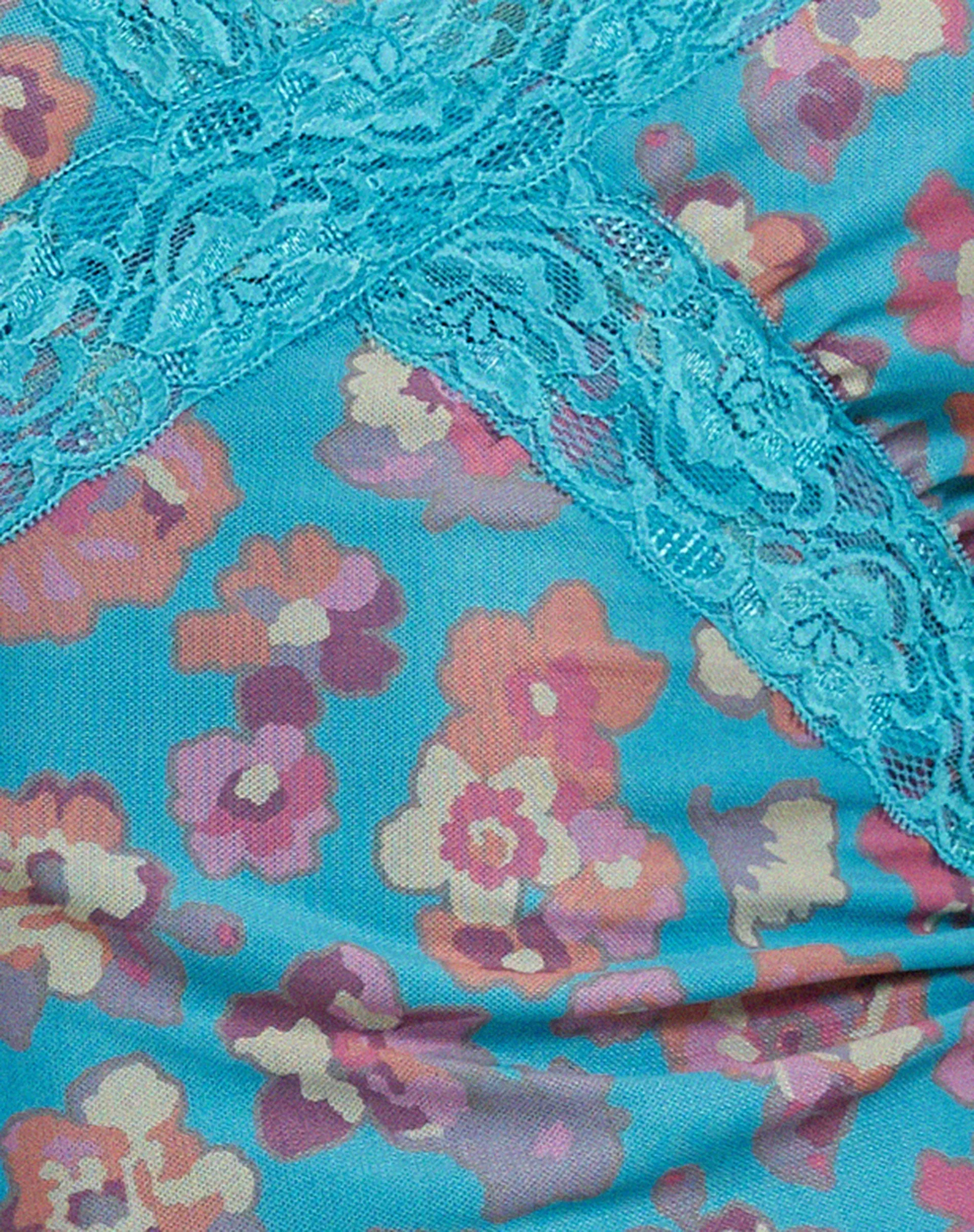 Coline Printed Mini Dress in Contrast Floral Blue
