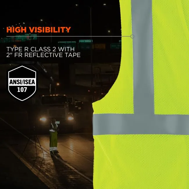 Ergodyne GloWear 8263FRHL Type R Class 2 Economy Mesh Hi-Vis FR Safety Vest - Lime