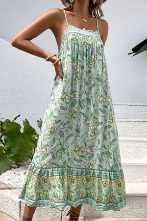 Floral Spaghetti Strap Midi Dress
