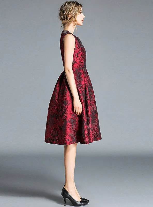 Jacquard Slim Sleeveless Vest Dress