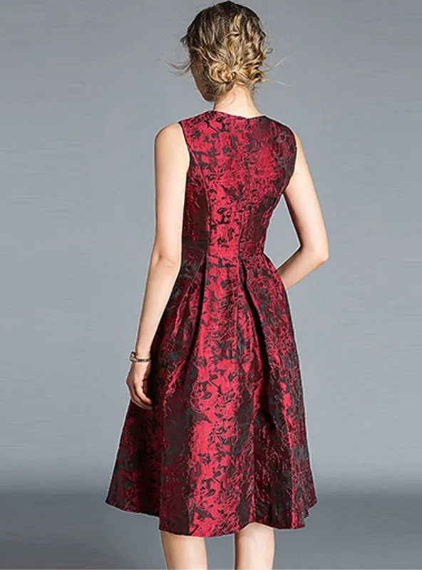 Jacquard Slim Sleeveless Vest Dress