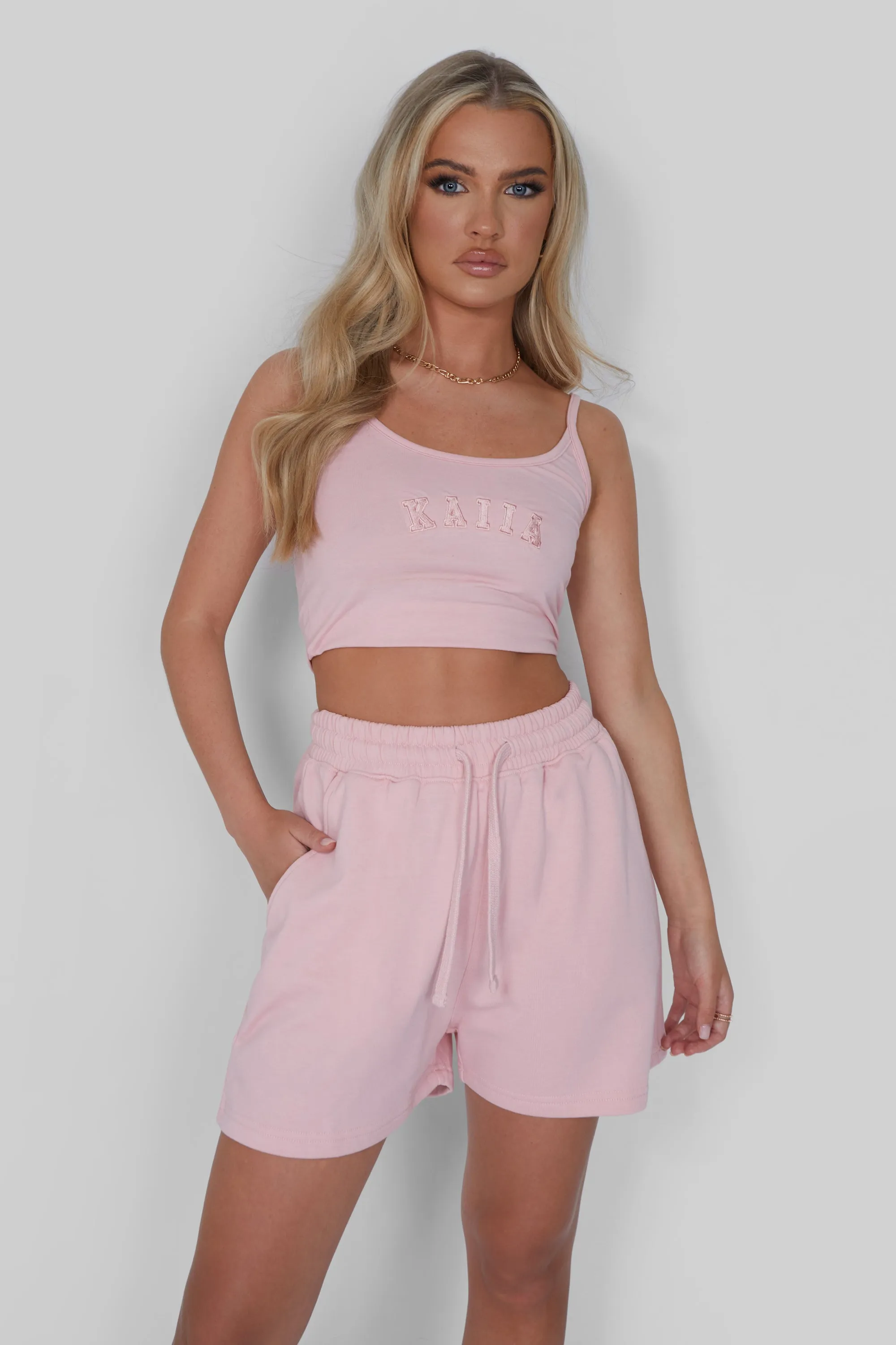 Kaiia Cami Vest Top Soft Pink