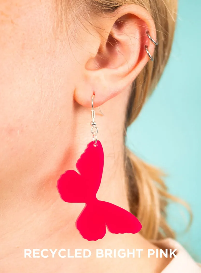 Large Butterfly Charm Earrings