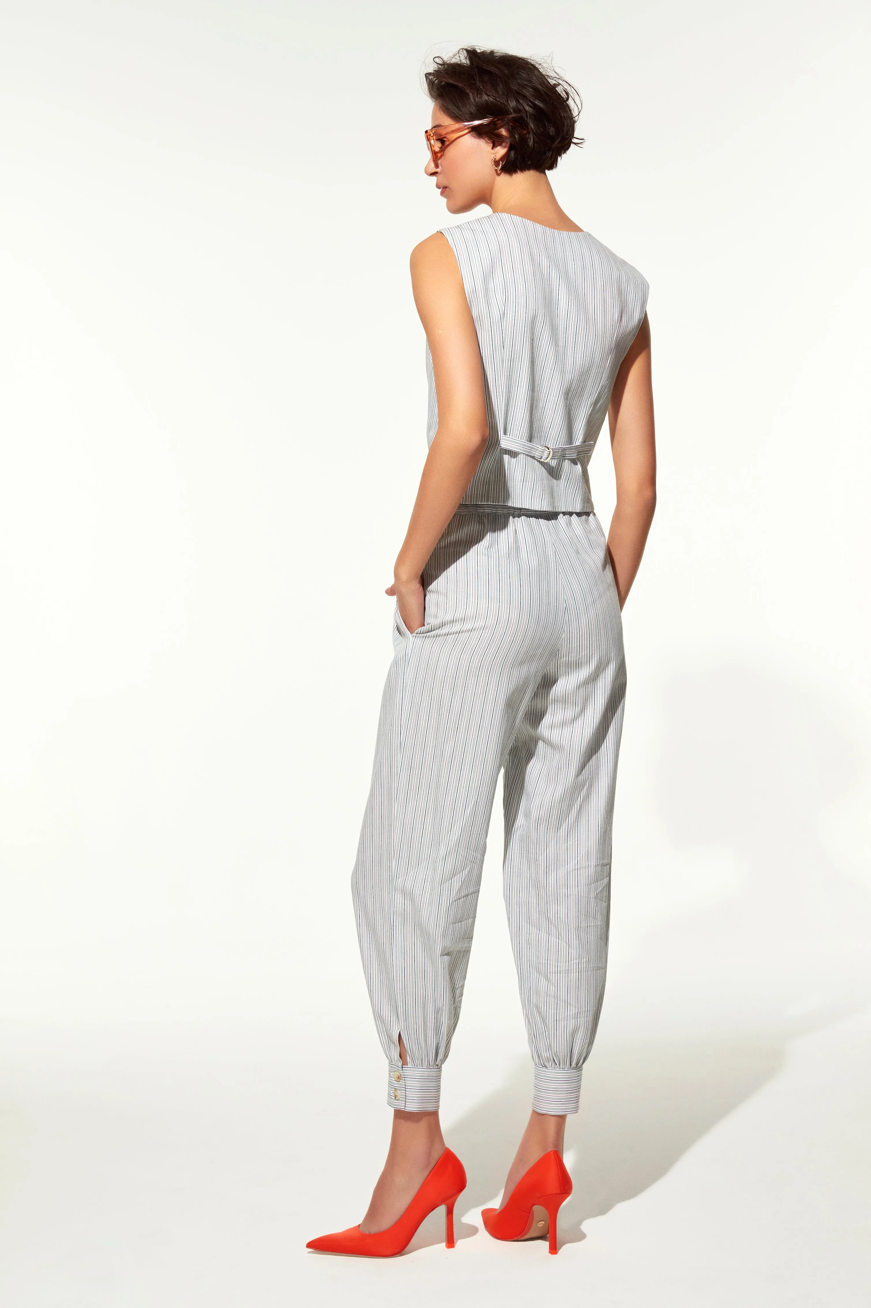 Lyra Striped Cotton Vest