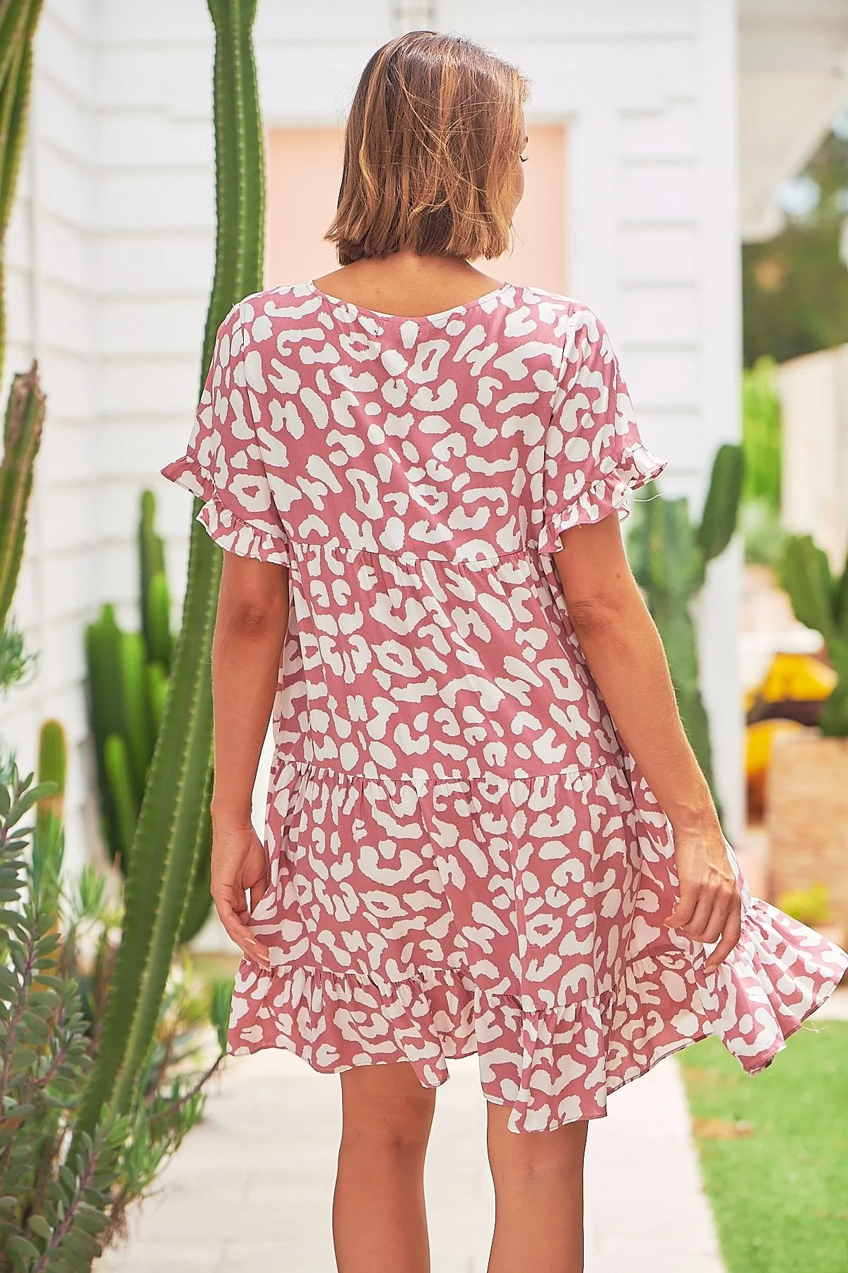 Marcie Pink Animal Print Smock