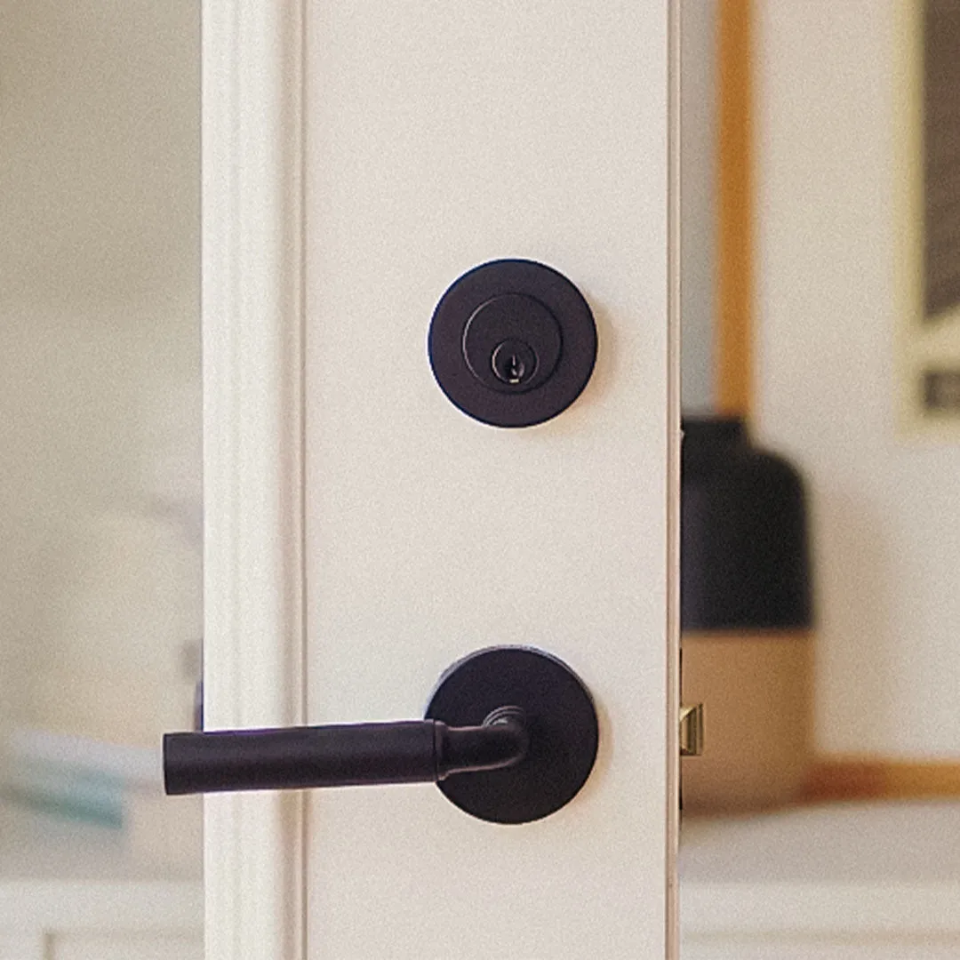 Modern Disc Keyed Deadbolt with Keyless Entry Door Lock Upgrade Option