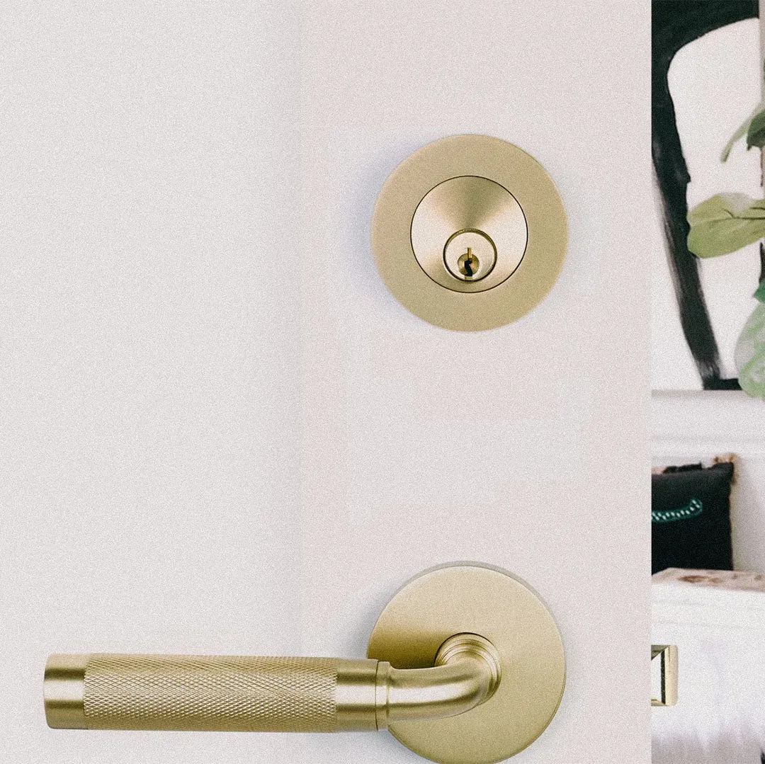 Modern Disc Keyed Deadbolt with Keyless Entry Door Lock Upgrade Option