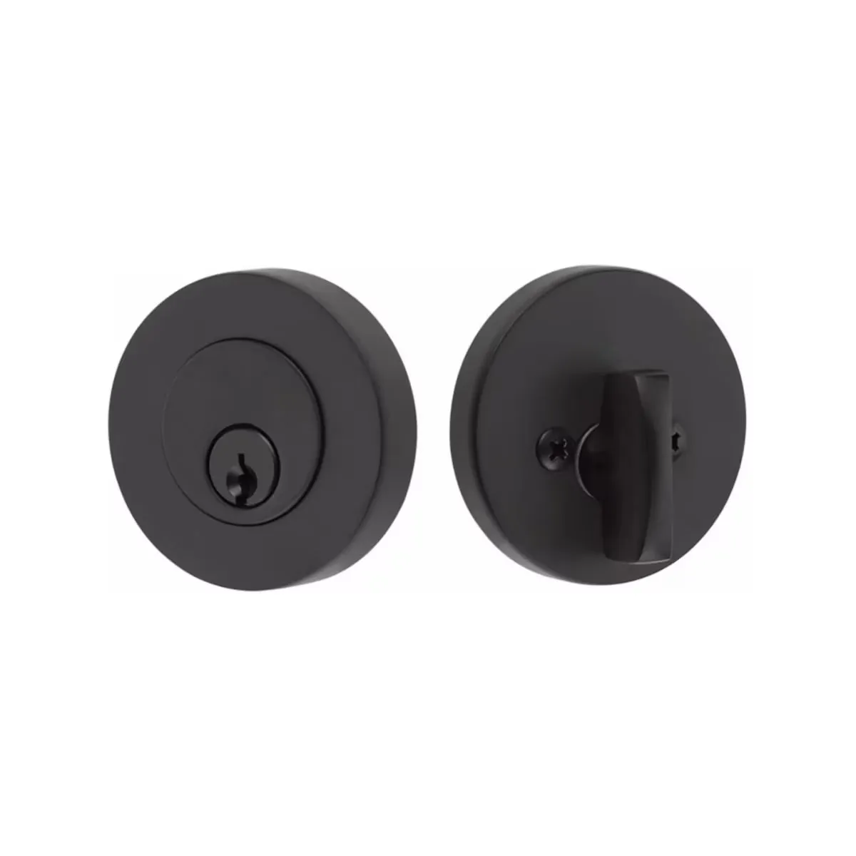 Modern Disc Keyed Deadbolt with Keyless Entry Door Lock Upgrade Option