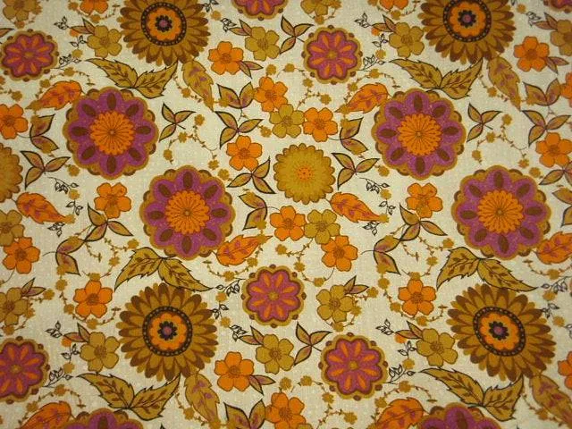 Orange Cerise Sunflower - Poly/Cotton Print