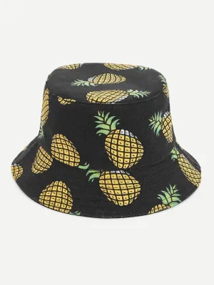 Pineapple Print Bucket Hat