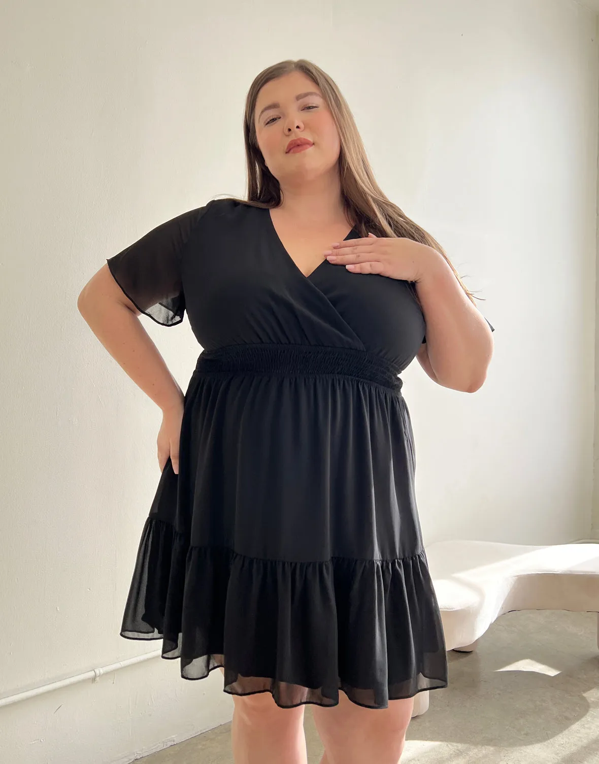 Plus Size Tiered Chiffon Sundress