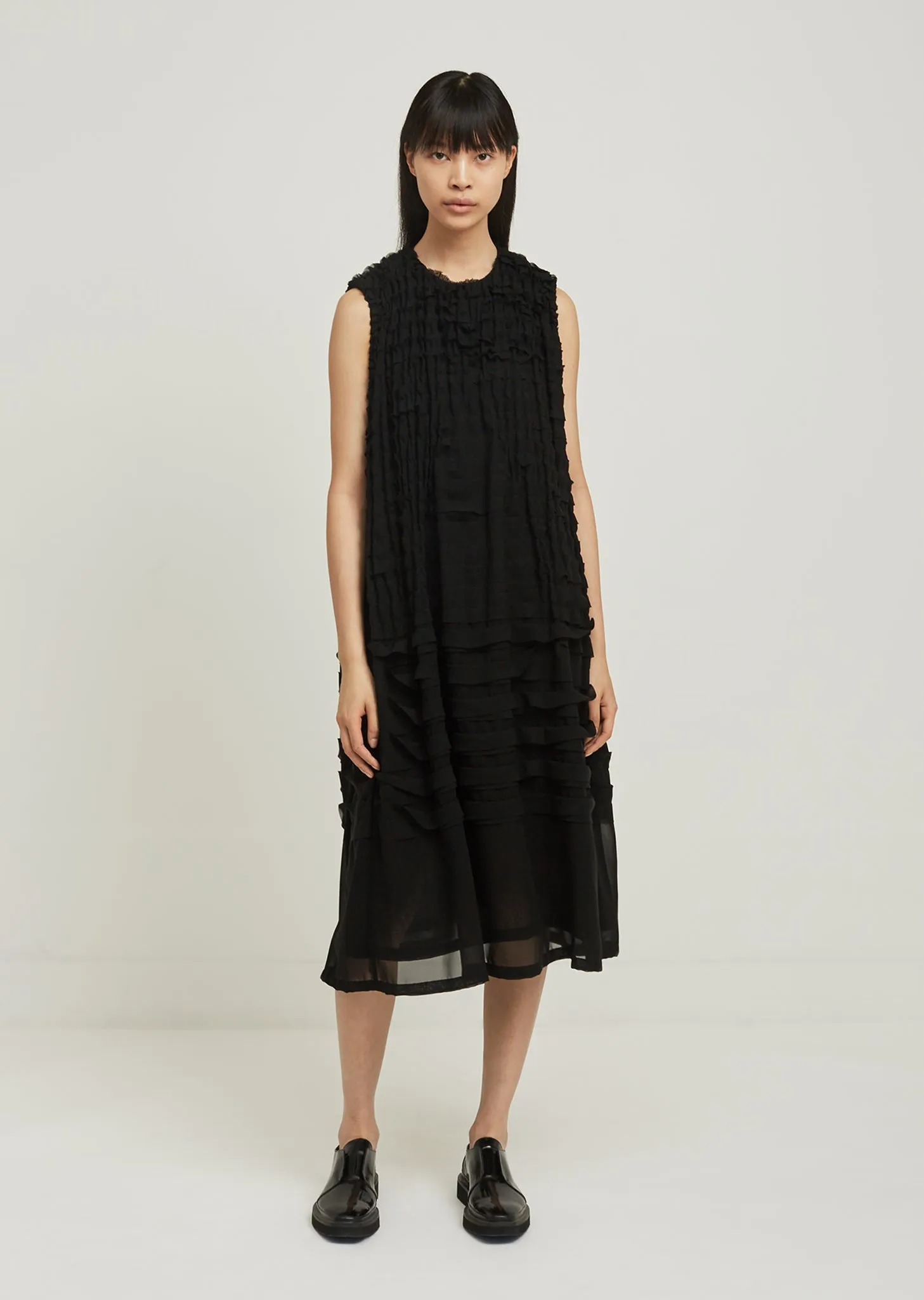 Polyester Georgette Tape Pleated Dress