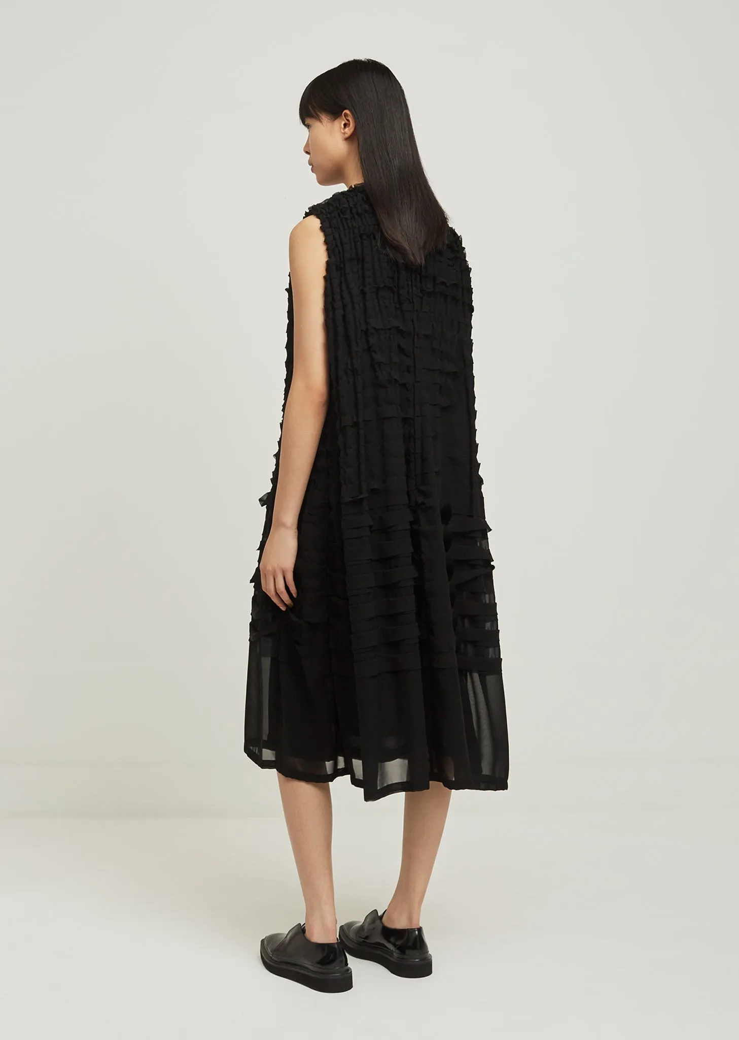 Polyester Georgette Tape Pleated Dress