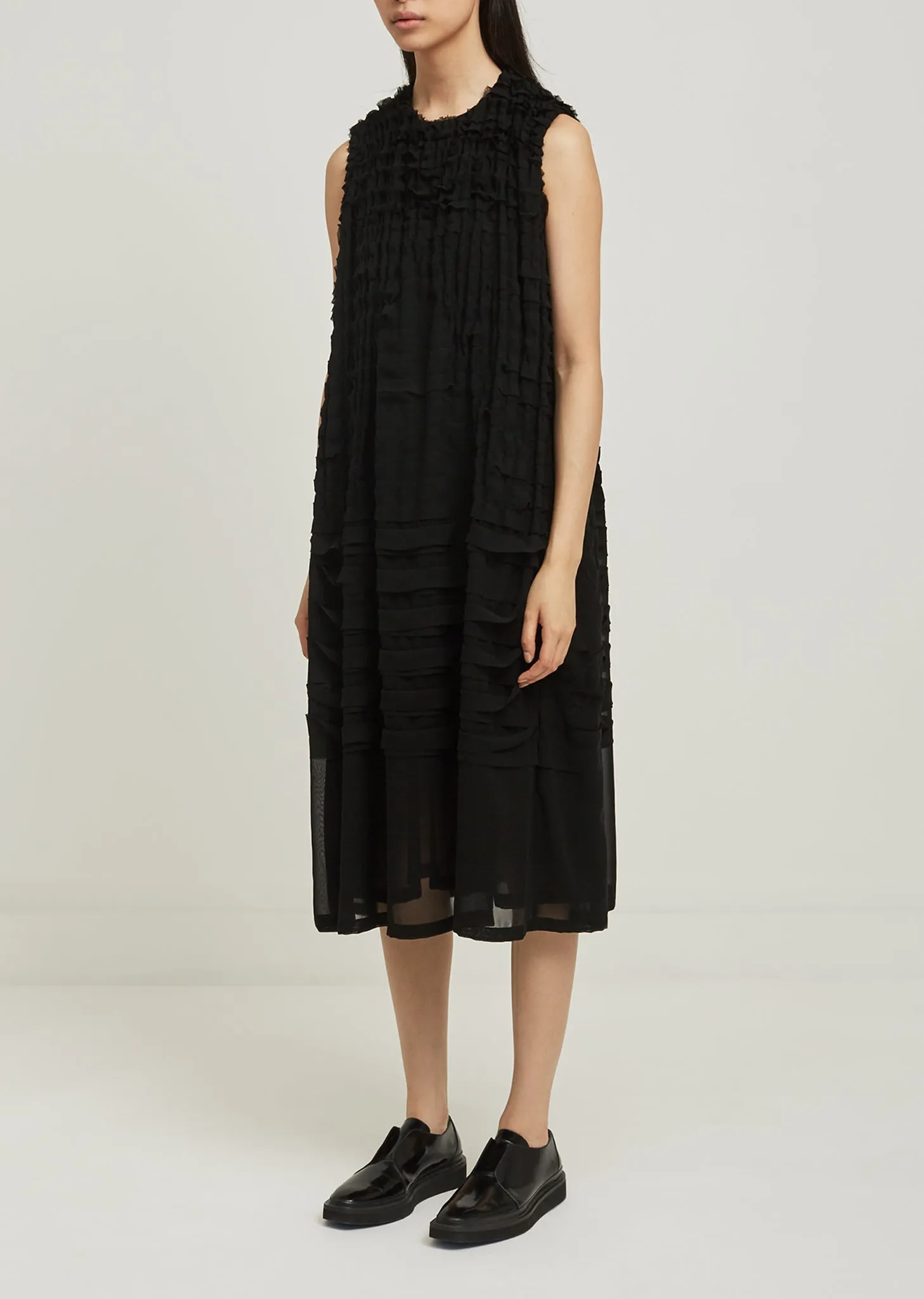 Polyester Georgette Tape Pleated Dress