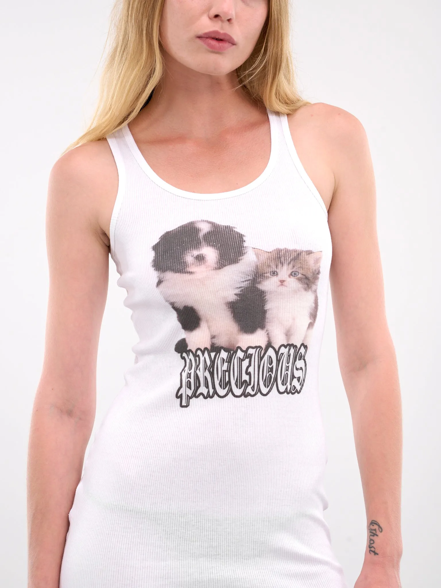 Puppy & Kittens Vest Dress (0092-PUPPY-KITTEN-WHITE)