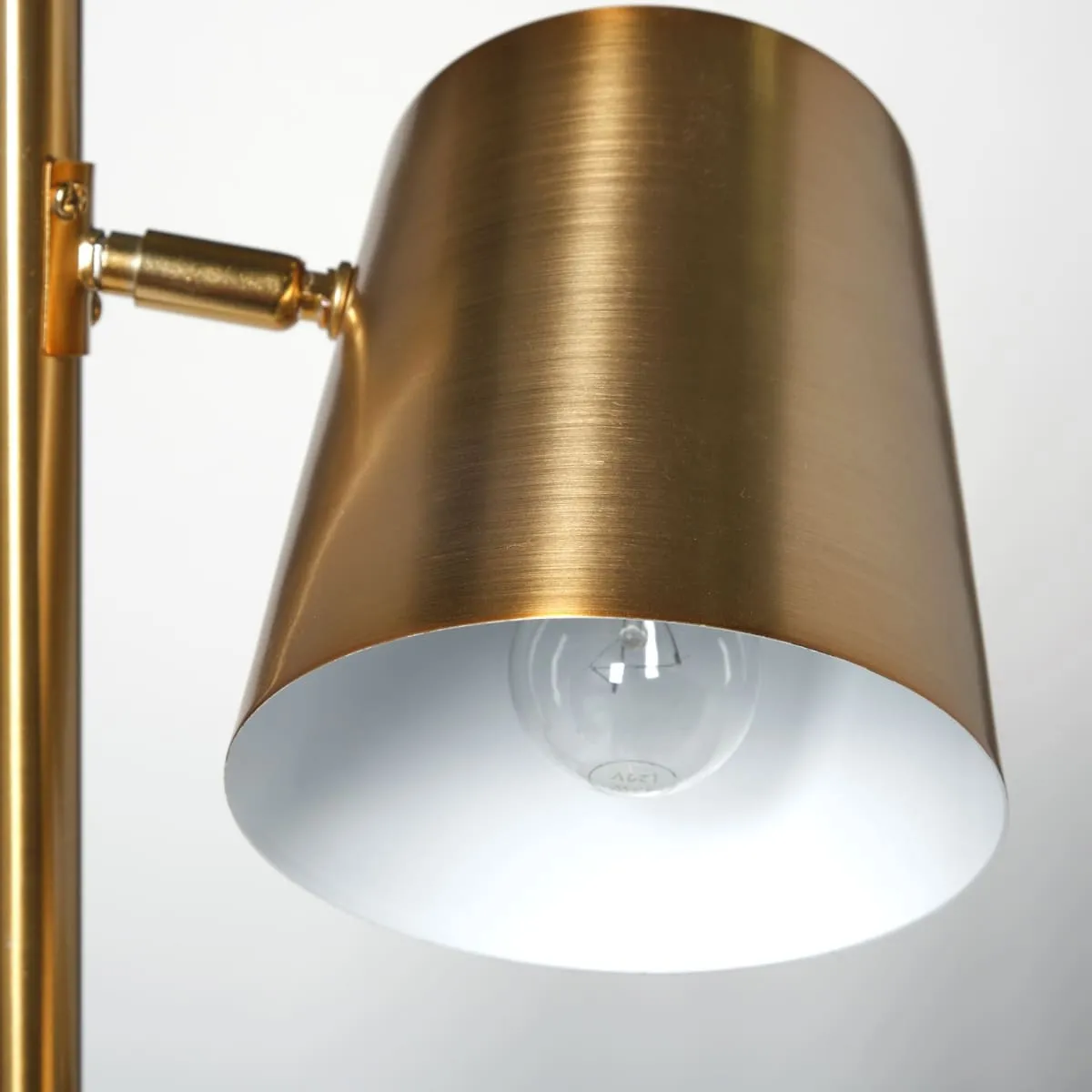 Sanders Floor Lamp Gold Metal | White Marble