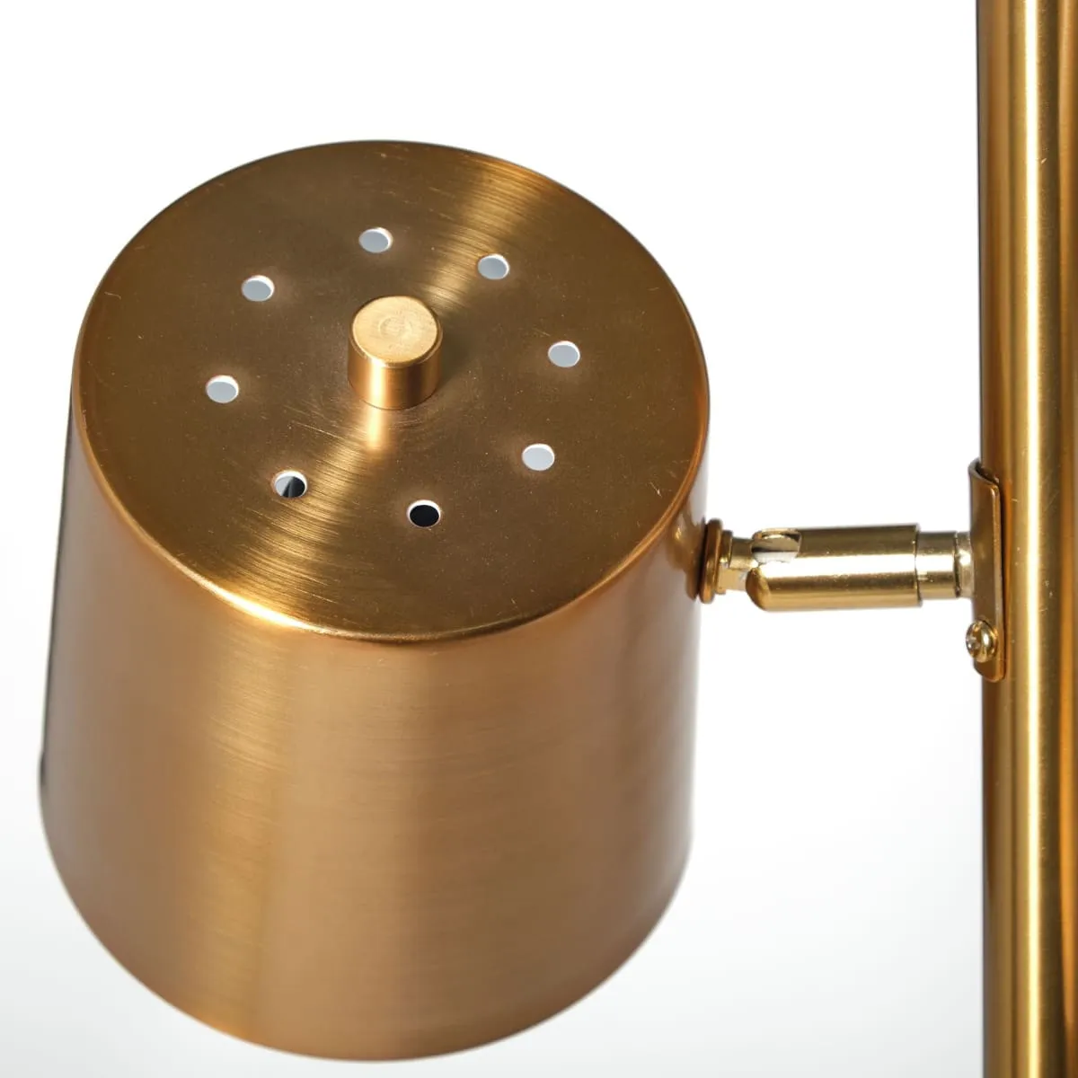 Sanders Floor Lamp Gold Metal | White Marble
