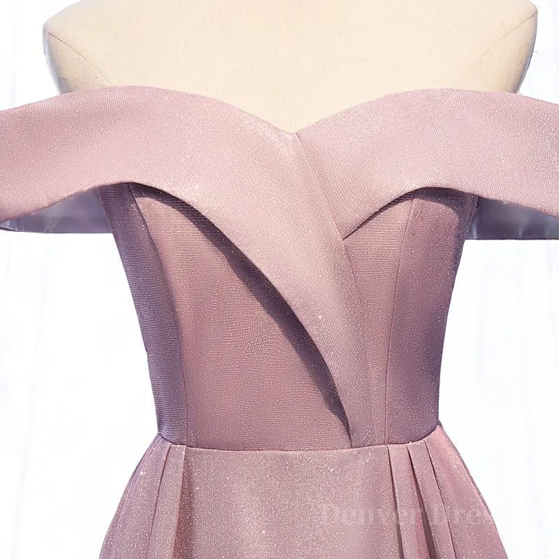 Shiny Off Shoulder Pink Ombre Prom Dresses Pink Ombre Formal Graduation Evening Dresses