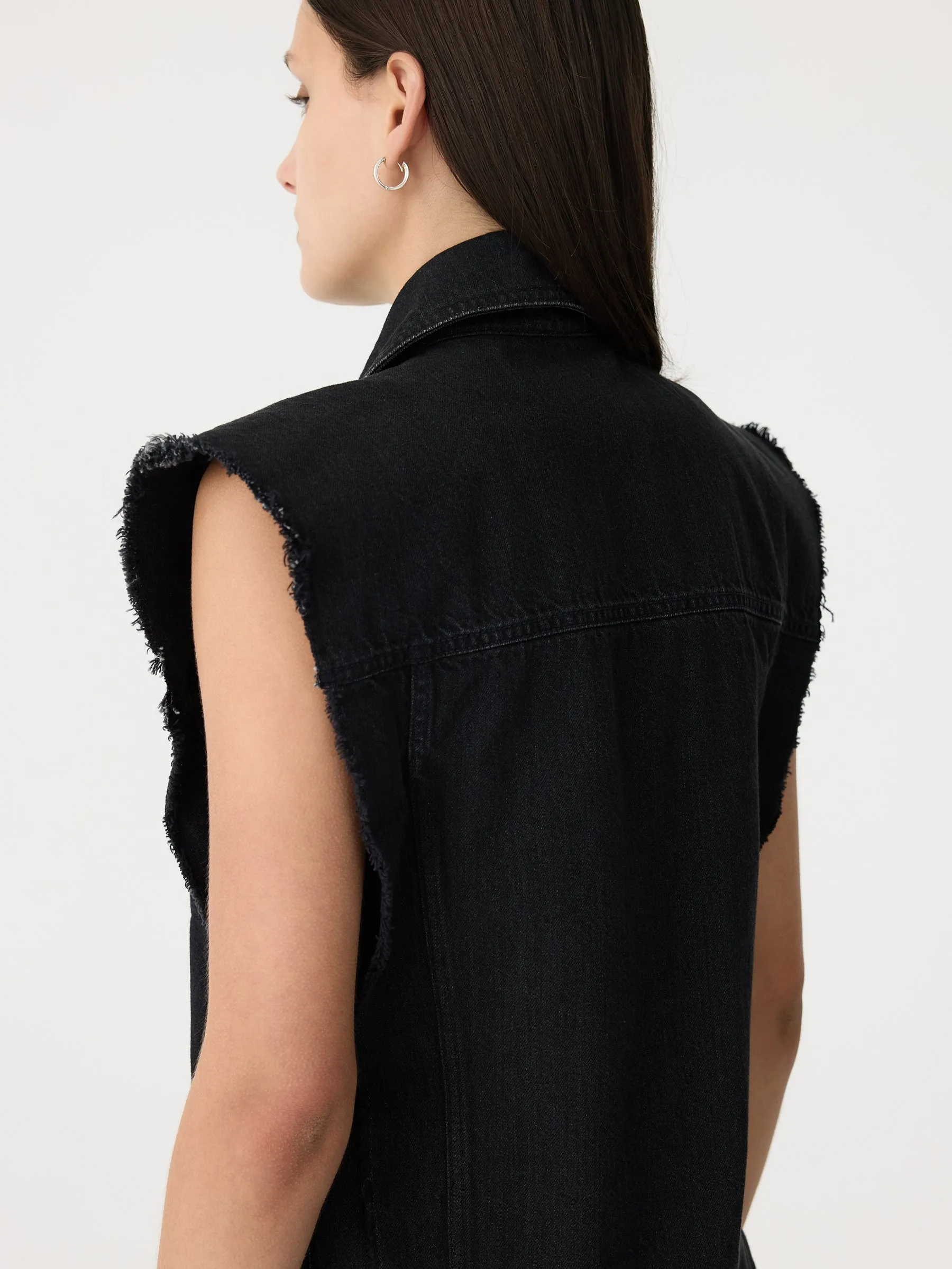 sleeveless denim vest dress