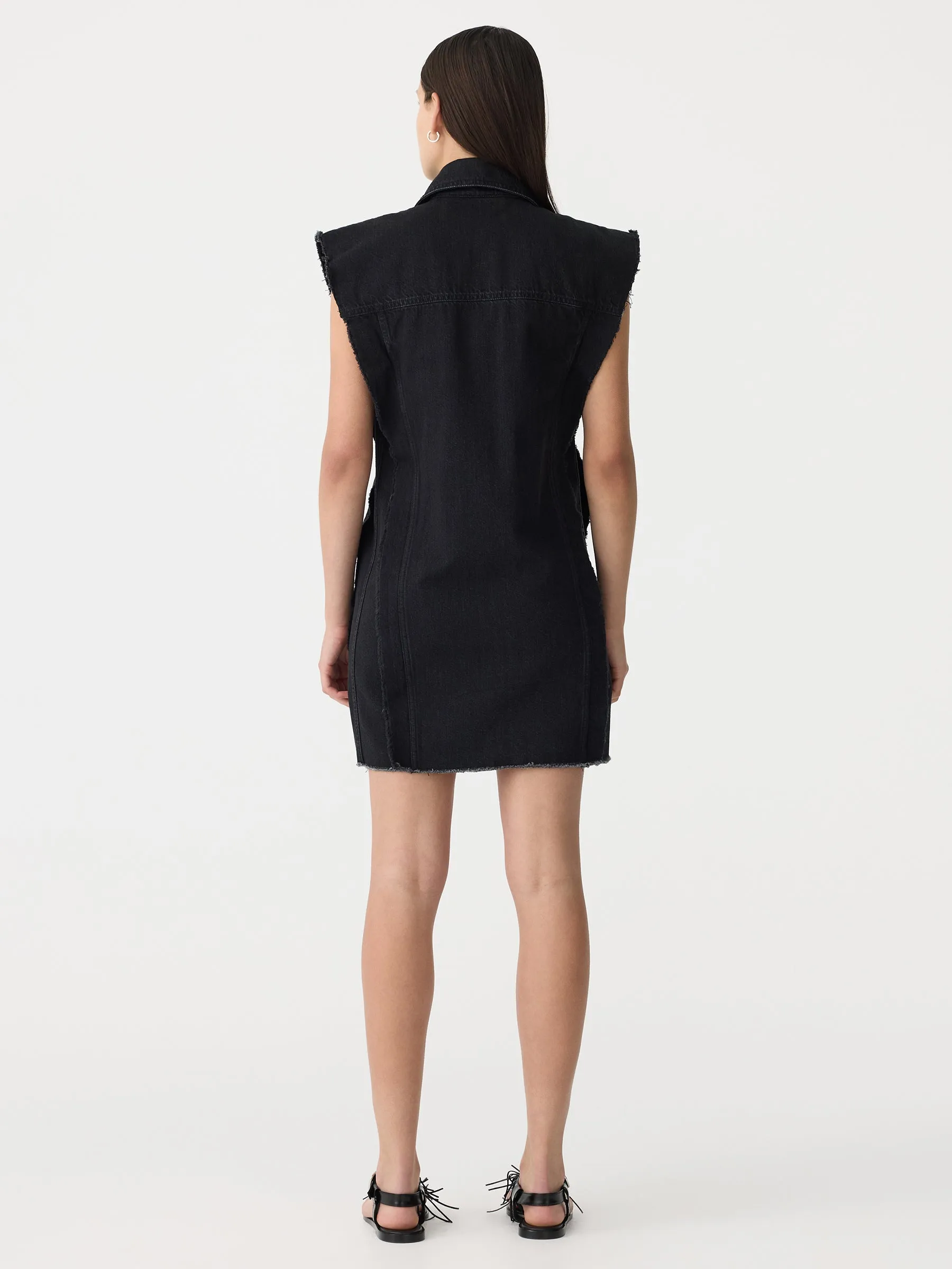 sleeveless denim vest dress