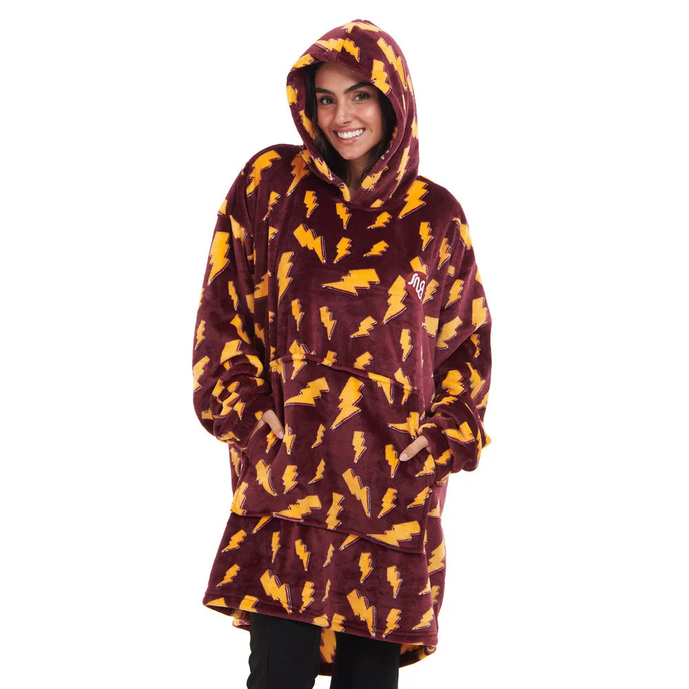 Snuggs Blanket Hoodie Dark Red Bolt
