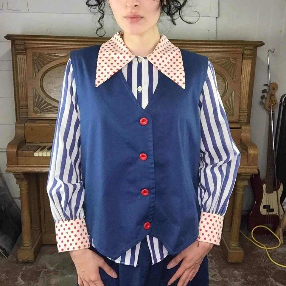 Vintage 70s | Prairie Dress Square Dancing Western Texas 3 Piece Set | Size L