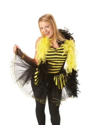 Womens Basque Top Yellow and Black Bee Costume