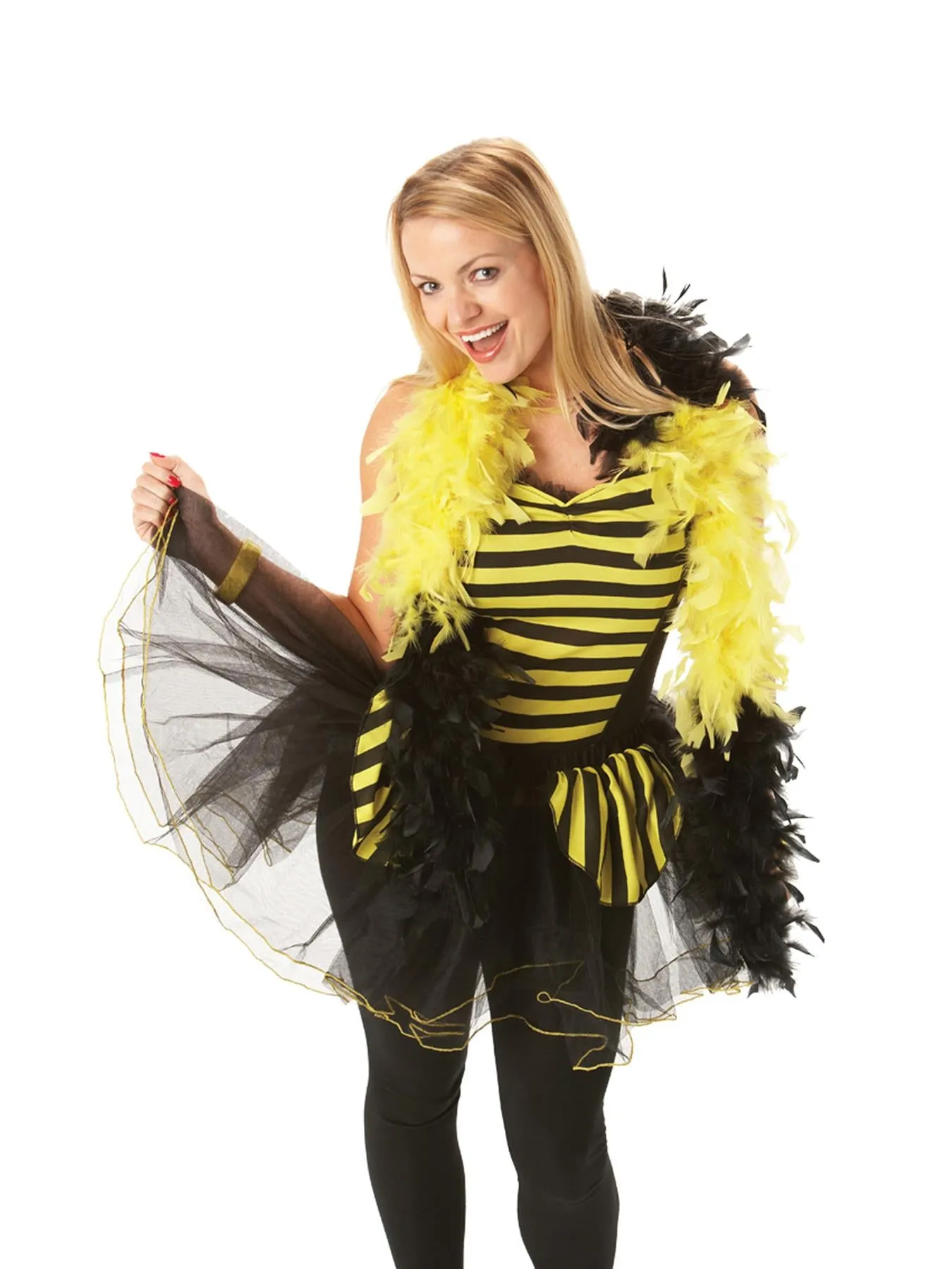 Womens Basque Top Yellow and Black Bee Costume